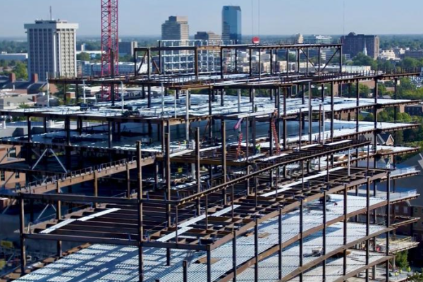 The initial structure of the Rankin Health Education Building. 