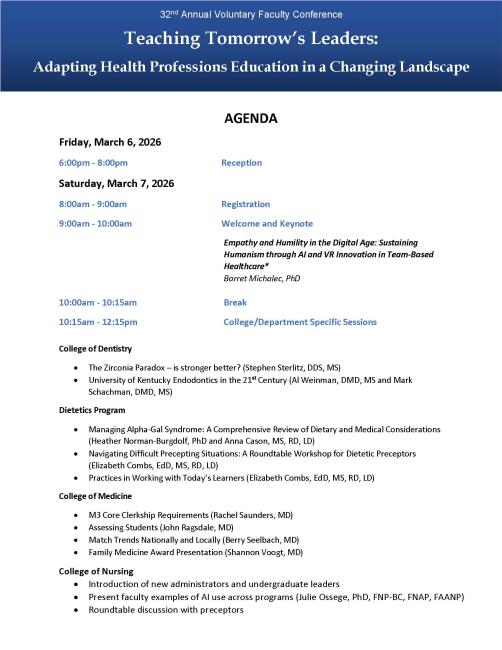 VFC agenda for 2026