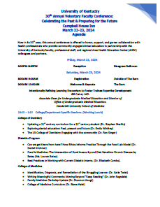 Front page of the 2024 Voluntary Faculty Conference Agenda