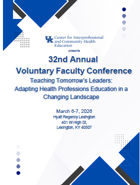 Title page for the 2026 Voluntary Faculty Conference Agenda